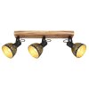 Globo LENNA Lámpara de Techo Madera oscura, Negro, 3 luces