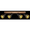 Globo LENNA Lámpara de Techo Madera oscura, Negro, 4 luces