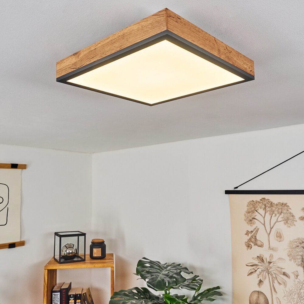 Salmi Lámpara de Techo LED Color madera, Negro, Blanca, 1 luz main product photo