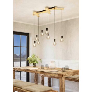 Eglo-Leuchten MONMOUNT Lámpara Colgante Marrón, Negro, 9 luces Eglo-Leuchten MONMOUNT Lámpara Colgante Marrón, Negro, 9 luces