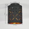 Tallaboa Lámpara de Techo dorado, Negro, 1 luz