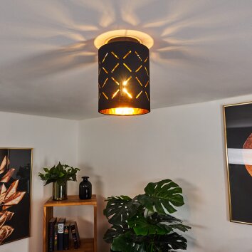 Tallaboa Lámpara de Techo dorado, Negro, 1 luz