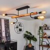 Finnfjord Lámpara de Techo Crudo, Negro, 4 luces