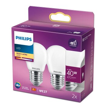 Philips LED E27 4,3 Watt 2700 Kelvin 470 Lumen Blanca, 1 luz