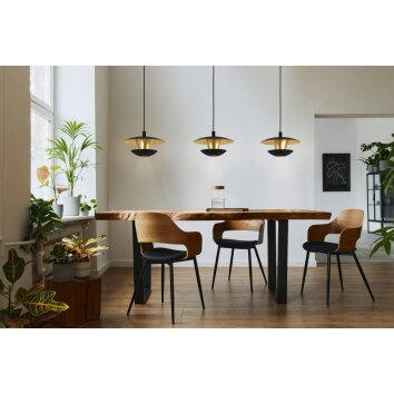 Eglo-Leuchten NUVANO Lámpara Colgante LED dorado, Negro, 3 luces