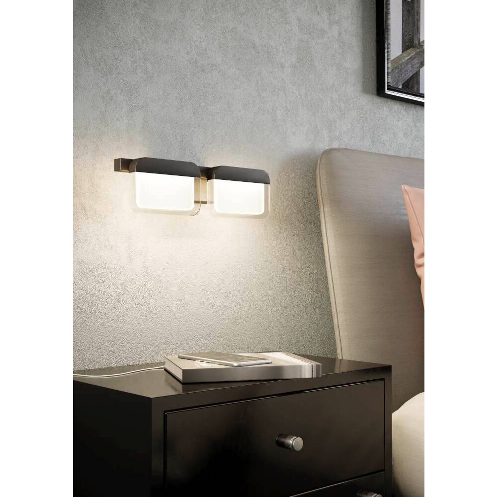 Eglo-Leuchten ERVIDEL Aplique LED Negro, 2 luces main product photo
