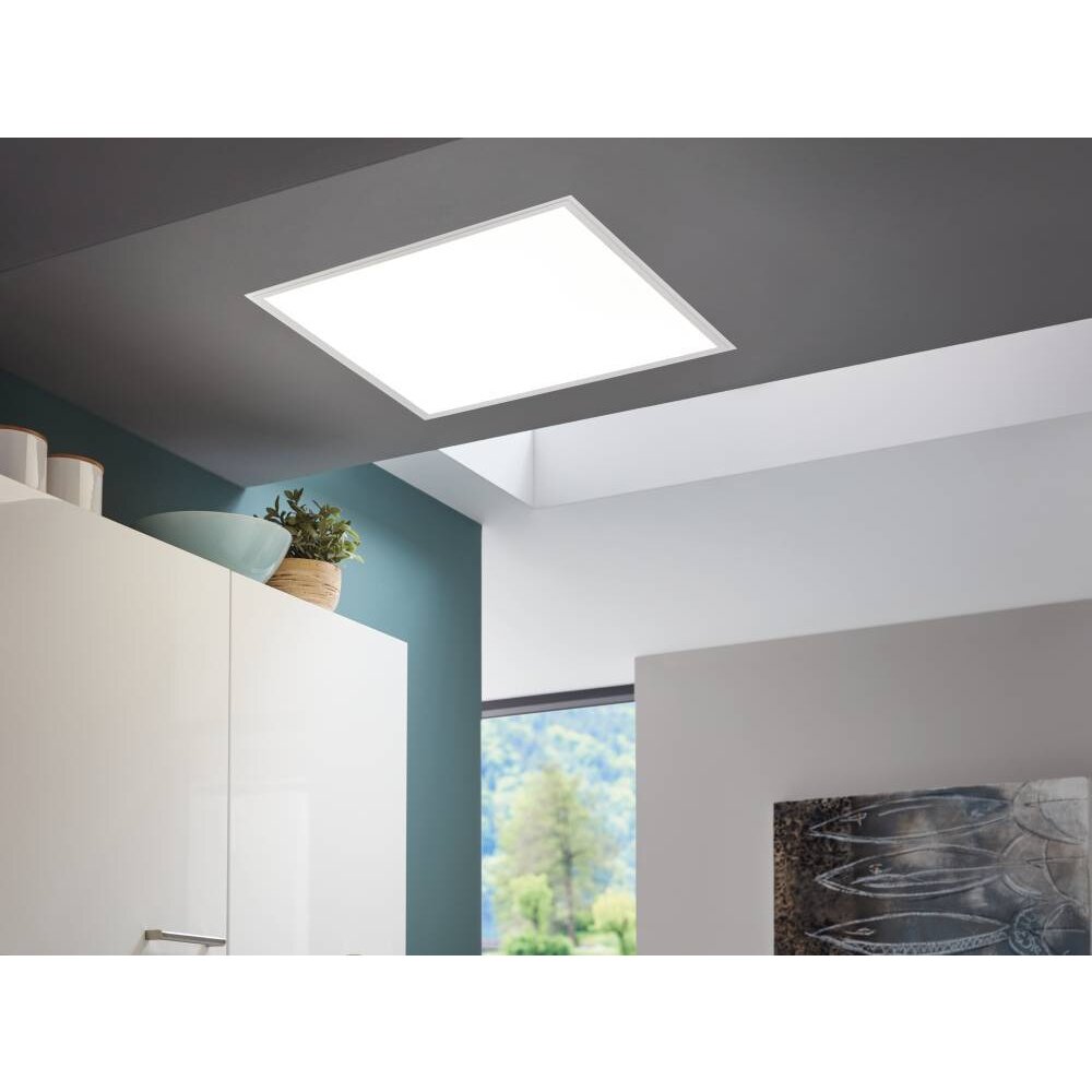 Eglo-Leuchten SALOBRENA-RGBW Lámpara de techo para oficina LED Blanca, 1 luz, Mando a distancia main product photo