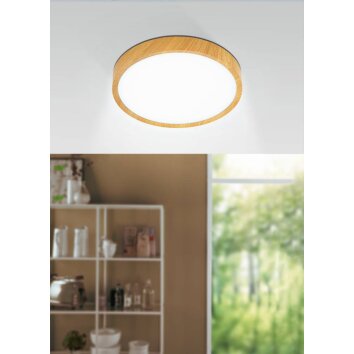 Eglo-Leuchten MUSURITA Lámpara de Techo LED Color madera, 1 luz
