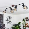 Loedingen Lámpara de Techo Madera oscura, Negro, 4 luces