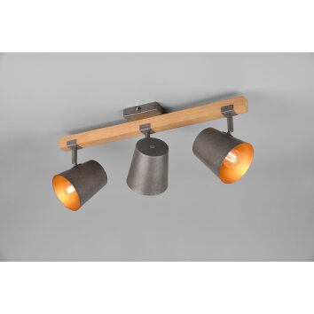 Trio-Leuchten Bell Lámpara de Techo marrón oscuro, Níquel-mate, 3 luces
