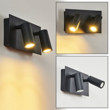 Saeter Aplique para exterior LED Negro, 2 luces