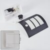 Matilau Aplique para exterior Negro, Blanca, 1 luz, Sensor de movimiento