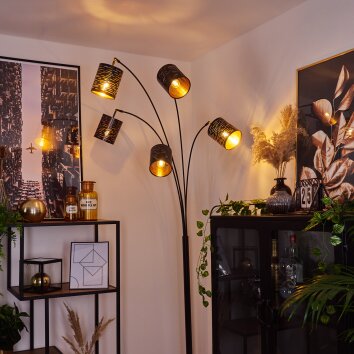 Bathinda Lámpara de Pie Color cobre, Negro, 5 luces
