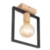 Globo DANIEL Lámpara de Techo Madera clara, Negro, 1 luz