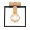 Globo DANIEL Lámpara de Techo Madera clara, Negro, 1 luz