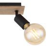 Globo MARTHA Lámpara de Techo Madera clara, Negro, 2 luces