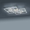 Paul-Neuhaus Q-INIGO Lámpara de Techo LED Acero bruñido, 7 luces, Mando a distancia