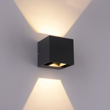 Paul-Neuhaus BLOCK Aplique para exterior LED Antracita, 2 luces