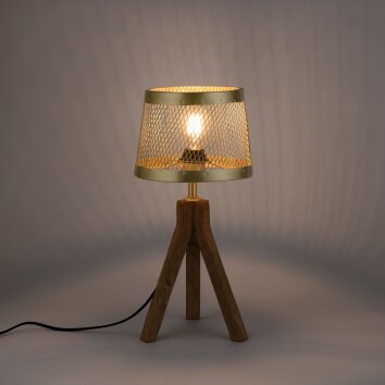 Leuchten-Direkt FREDERIK Lámpara de mesa Madera oscura, 1 luz