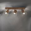 Leuchten-Direkt ALAMI Lámpara de Techo Madera oscura, 3 luces
