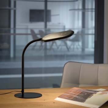 Leuchten-Direkt KELLY Lámpara de mesa LED Negro, 1 luz