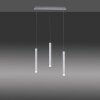 Leuchten-Direkt BRUNO Lámpara Colgante LED Aluminio, 3 luces