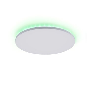 Leuchten-Direkt GUSTAV Lámpara de Techo LED Blanca, 1 luz, Mando a distancia, Cambia de color