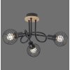 Leuchten-Direkt EUGEN Lámpara de Techo Crudo, Negro, 3 luces