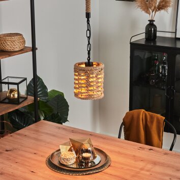 Sulzano Lámpara Colgante Crudo, Negro, 1 luz