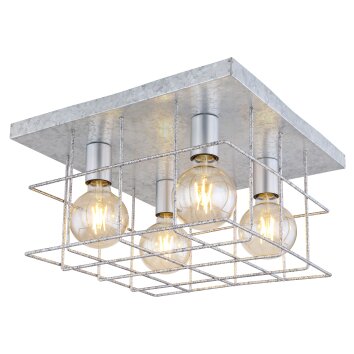 Globo MERRIL Lámpara de Techo Galvanizado, 4 luces