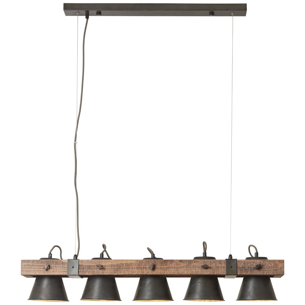 Brilliant-Leuchten Decca Lámpara Colgante Madera oscura, Negro, 5 luces main product photo