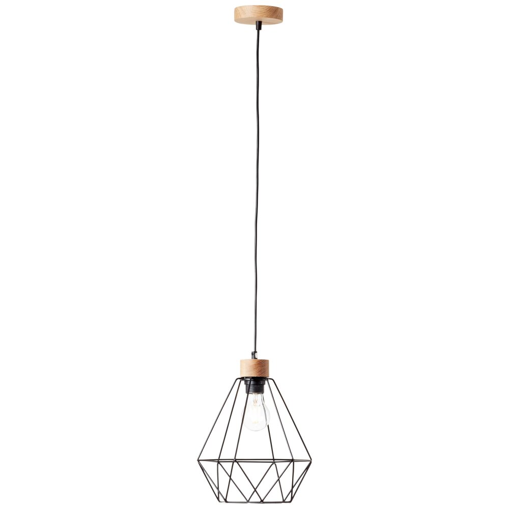Brilliant-Leuchten Drewno Lámpara Colgante Madera clara, Negro, 1 luz main product photo