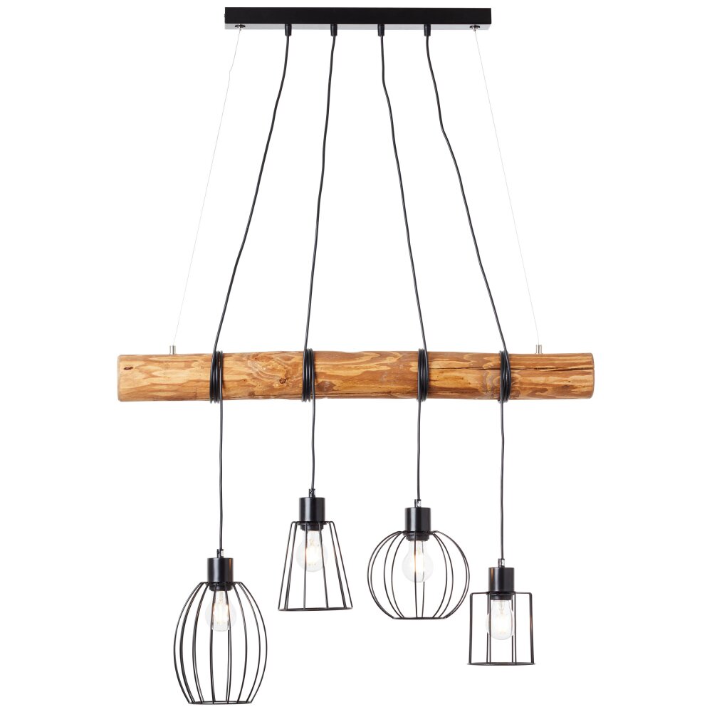 Brilliant-Leuchten Keyla Lámpara Colgante Crudo, Negro, 4 luces main product photo