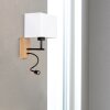 Brilliant-Leuchten Rayan Aplique LED Madera clara, Negro, 1 luz