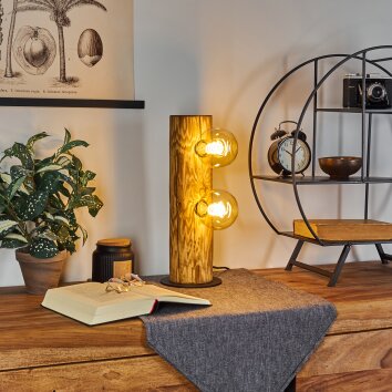 Garrata Lámpara de mesa Crudo, Negro, 2 luces Garrata Lámpara de mesa Crudo, Negro, 2 luces