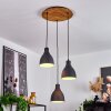 Malabe Lámpara Colgante Madera oscura, Negro, 3 luces