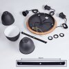 Malabe Lámpara Colgante Madera oscura, Negro, 3 luces