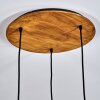 Malabe Lámpara Colgante Madera oscura, Negro, 3 luces