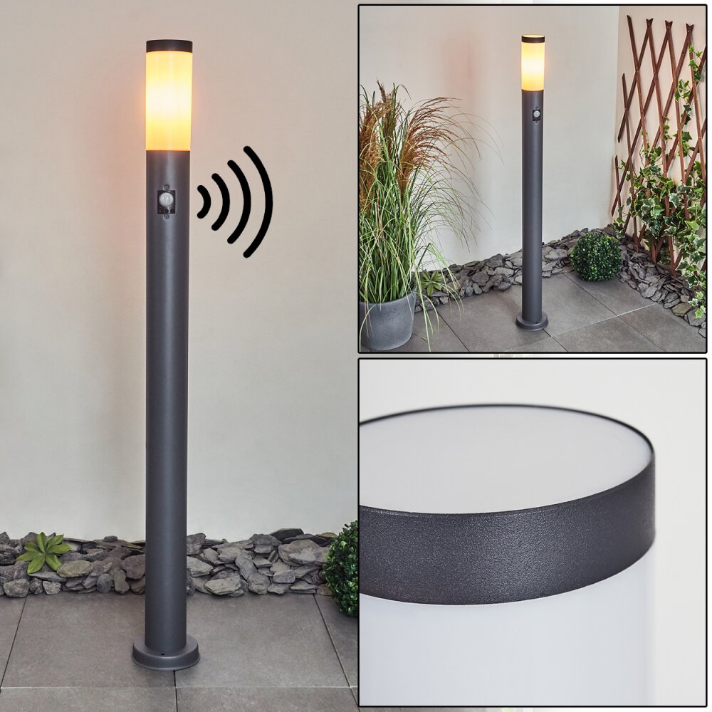 Gaborone Poste de Jardín Antracita, 1 luz, Sensor de movimiento main product photo