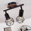 Baripada Lámpara de Techo Madera oscura, Negro, 2 luces