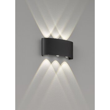 Fischer-Honsel Berlin Aplique para exterior LED Negro, 6 luces Fischer-Honsel Berlin Aplique para exterior LED Negro, 6 luces