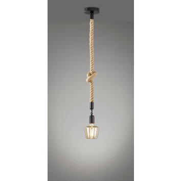 Fischer-Honsel Rope Lámpara Colgante Negro, 1 luz