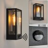 Caudry Aplique para exterior Negro, 1 luz, Sensor de movimiento