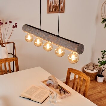 Canedo Lámpara Colgante Gris, Negro, 5 luces