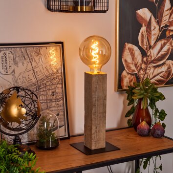 Derville Lámpara de mesa Crudo, Negro, 1 luz