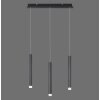 Leuchten-Direkt BRUNO Lámpara Colgante LED Negro, 3 luces