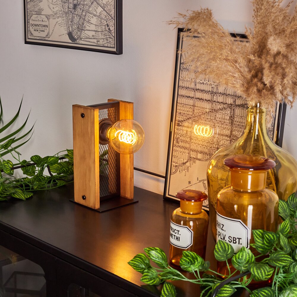 Maahui Lámpara de mesa Crudo, Negro, 1 luz main product photo