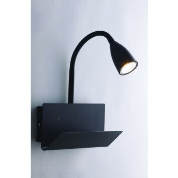 Luce-Design Gulp Aplique Negro, 1 luz