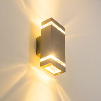 Lutec Aplique para exterior Acero inoxidable, 2 luces