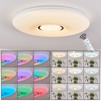 Page Lámpara de Techo LED, 2 luces, Mando a distancia, Cambia de color
